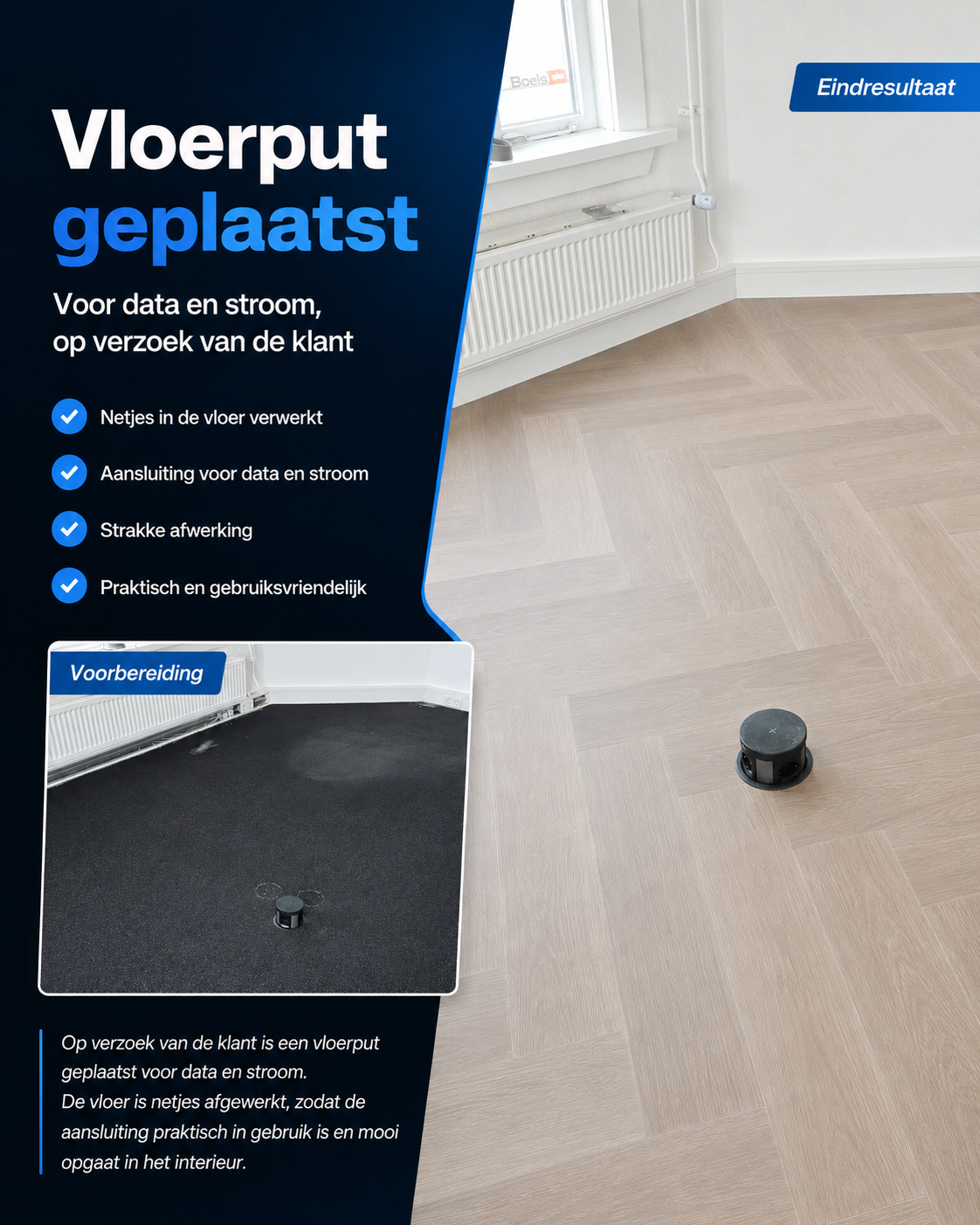 vloerput plaatsen verzoek klant